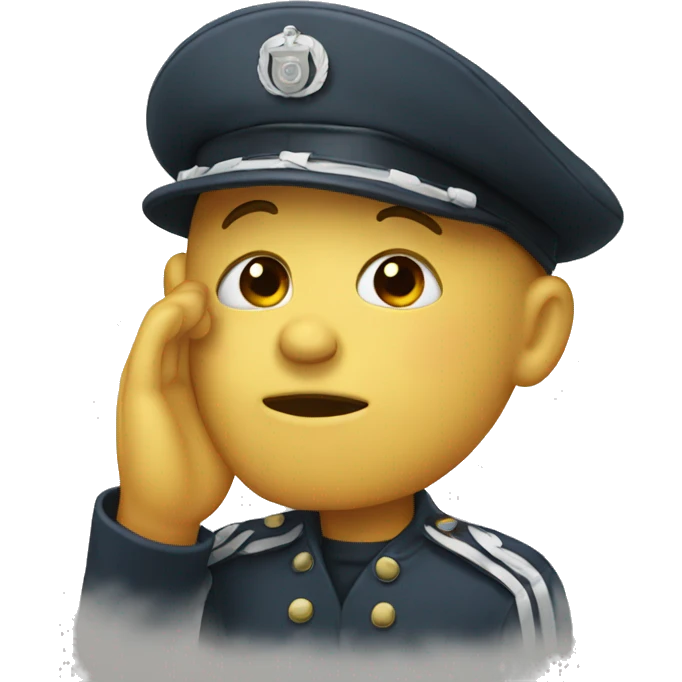 Crying saluting  emoji