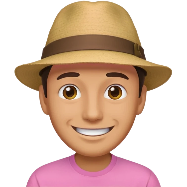 smiling man in pink with a hat emoji emoji