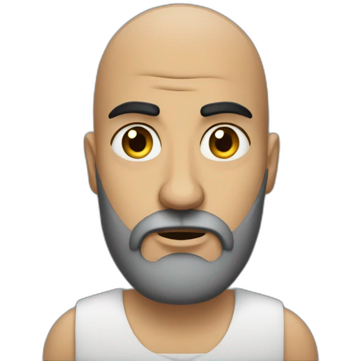 unamused bald arab guy with black beard emoji