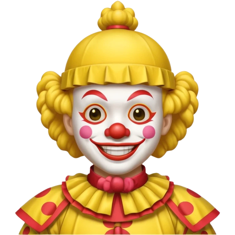 clown, wearing yellow japanese samurai custome emoji