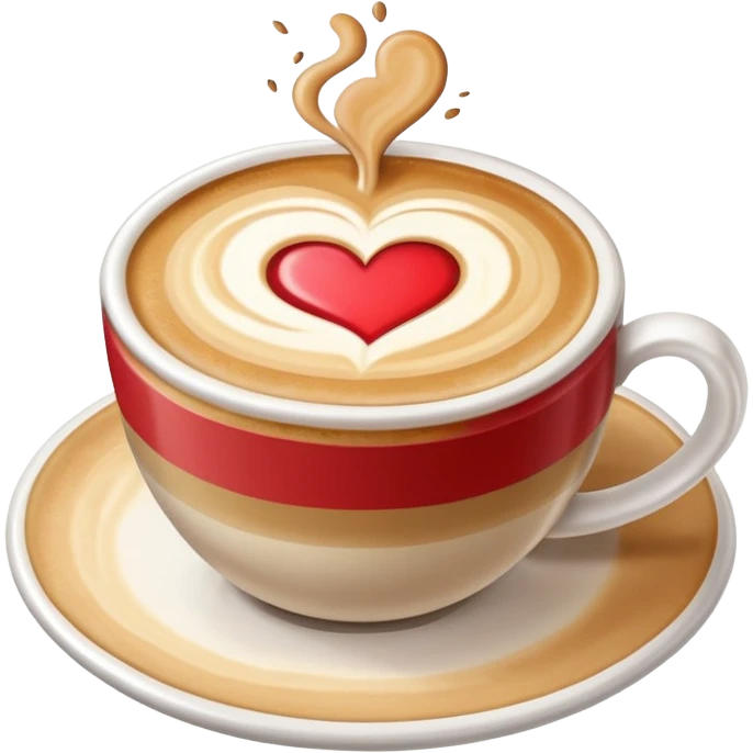 latte with a heart design latte art emoji