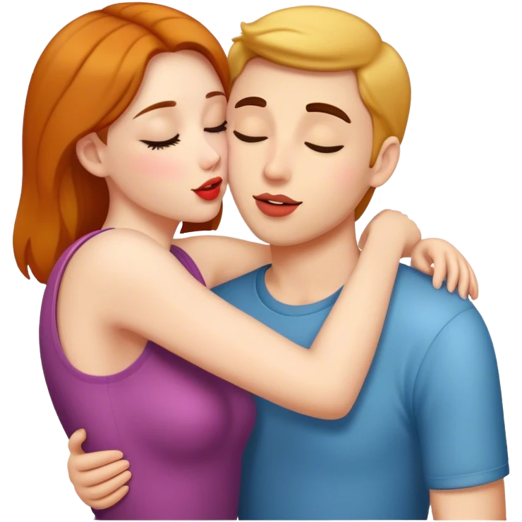 a girlfriend sending a kiss and hug to her boyfriend emoji