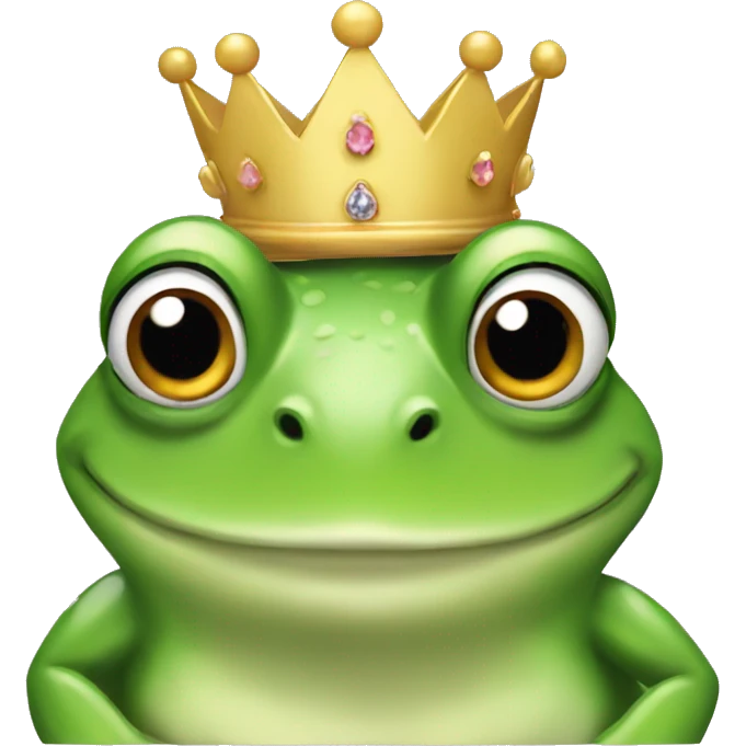 Frog wearing a princess crown  emoji
