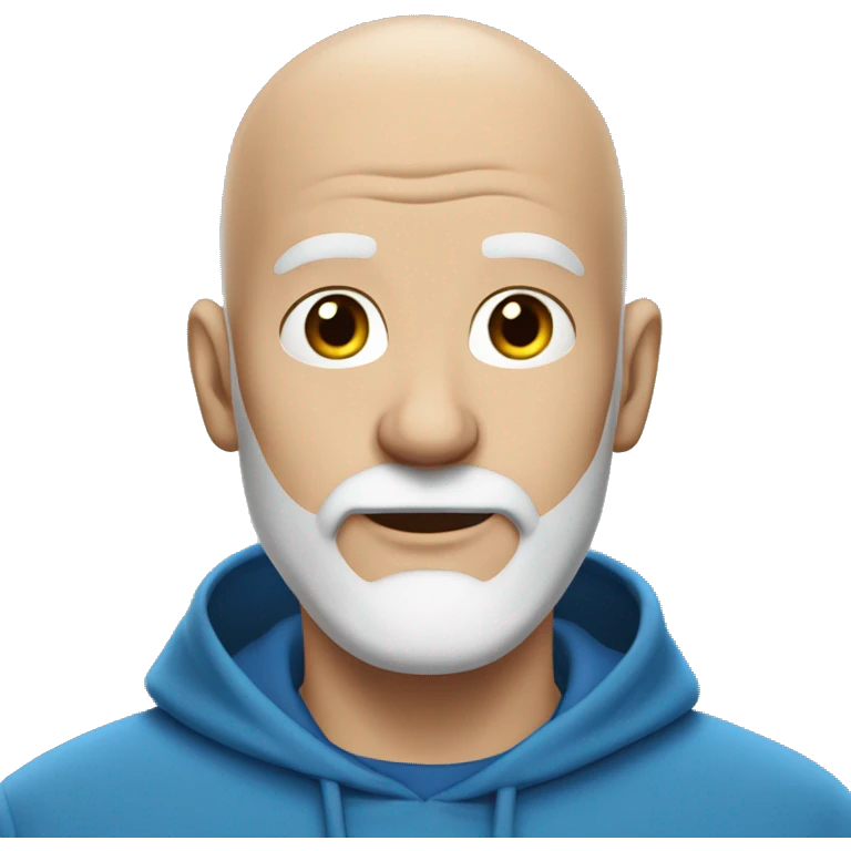 bald man in Blue hoodie 1 days  white beard emoji