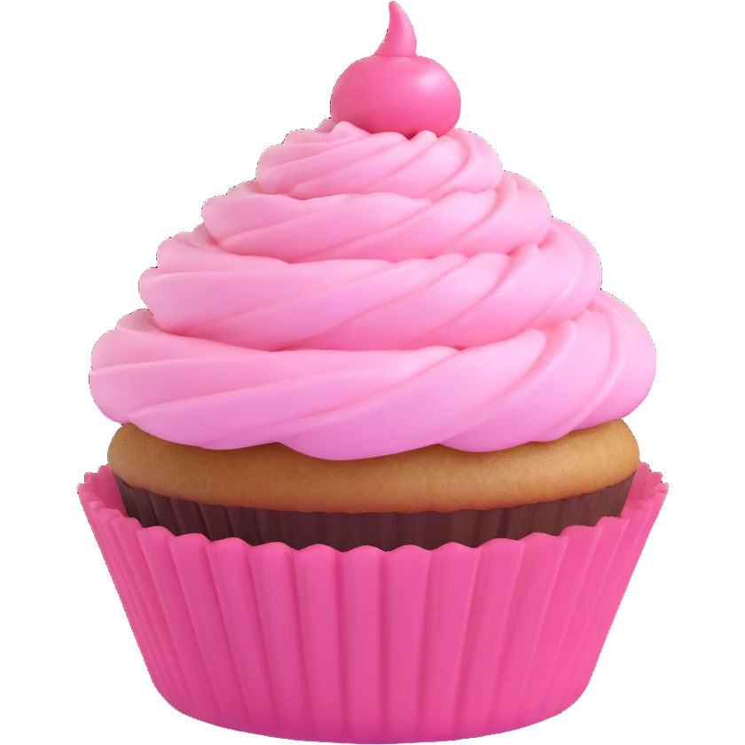 cupcake with pink icing emoji