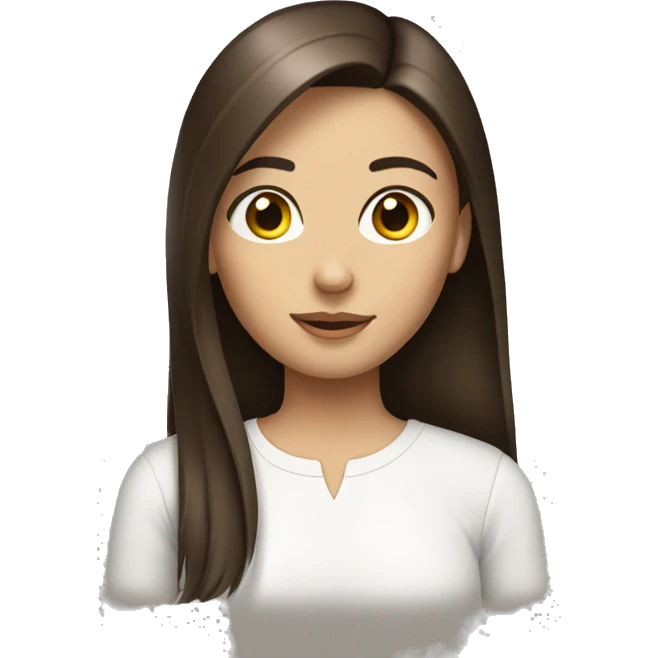 Make a brunette girl with straight hair emoji