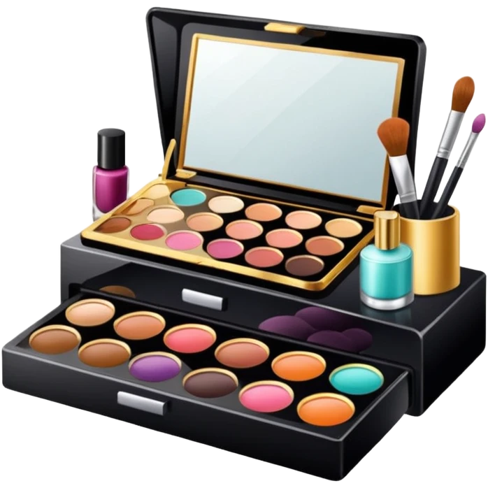 Productos de skincare aesthetic y maquillaje muchos productos en una mesa emoji