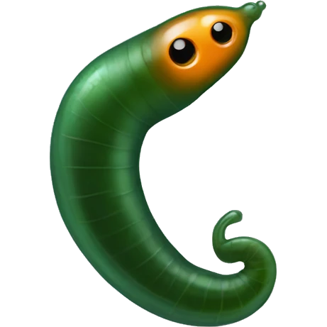 Eight-eyed Dark green and orange medicinal leech with oral suction and caudal suction emoji