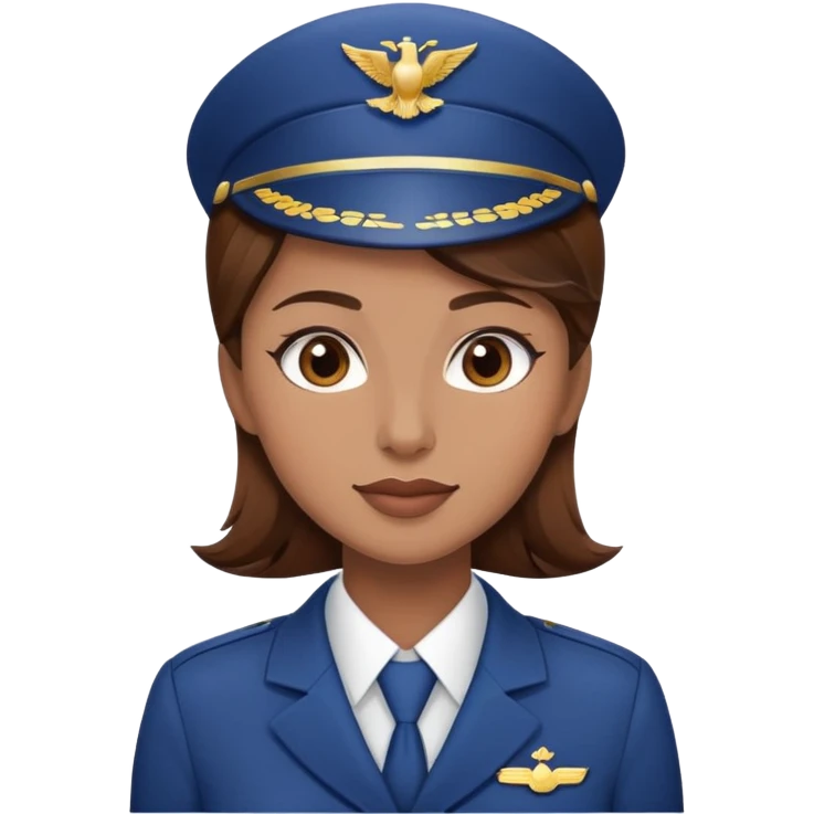 Flight attendant brown hair emoji
