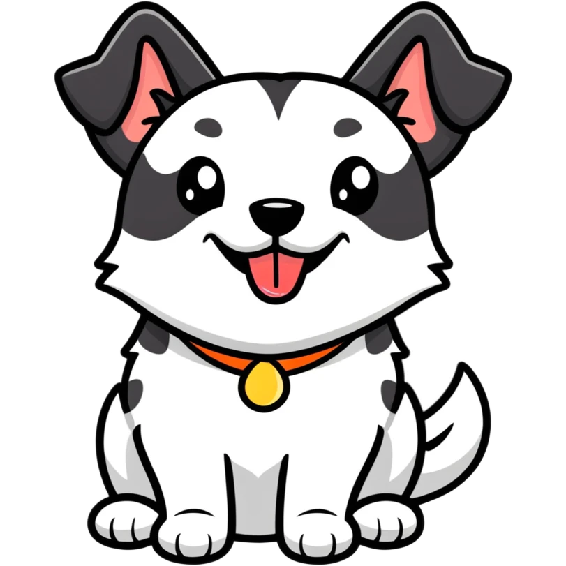 a playful dog with its tongue out emoji