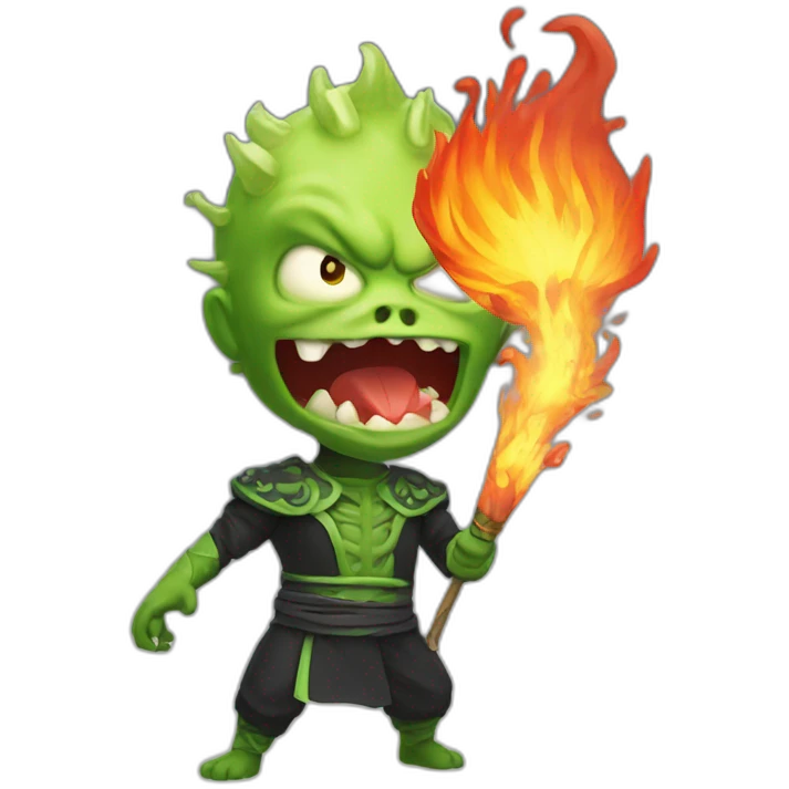 fire breathing evil wasabi emoji
