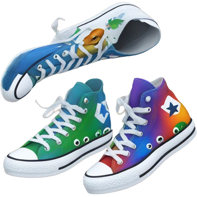Dinosaur wearing converse emoji