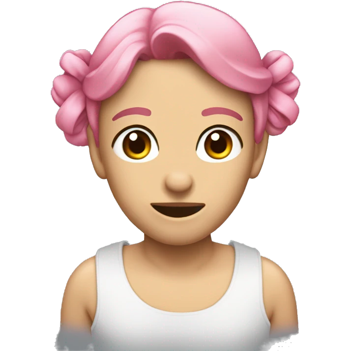 Audífonos con moño rosa emoji