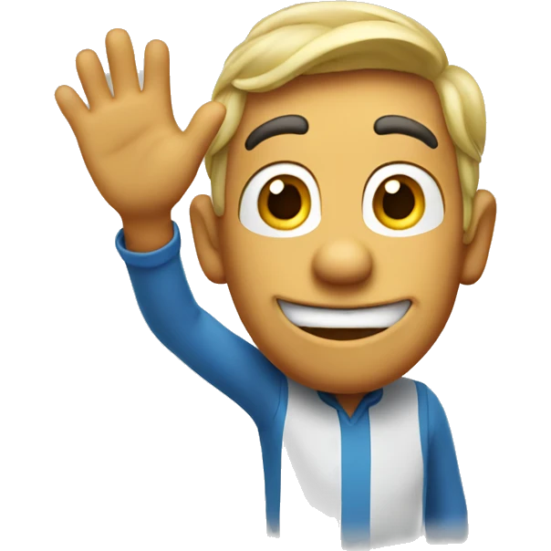 goofy character waving emoji