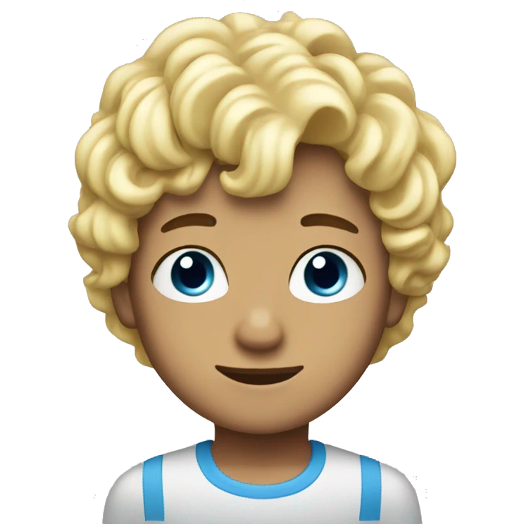 Boy Blondie curl blue eyes emoji