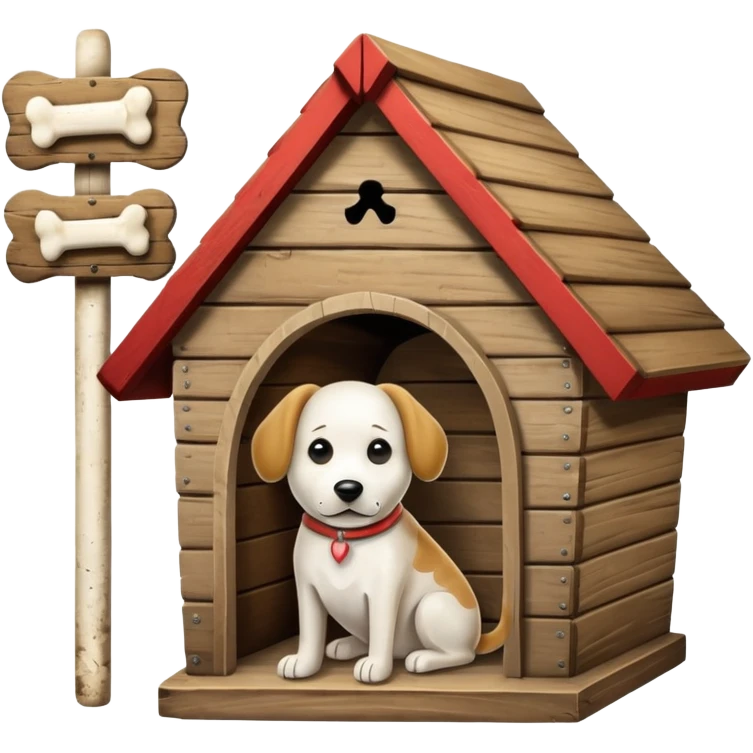 Doghouse with bone sign emoji