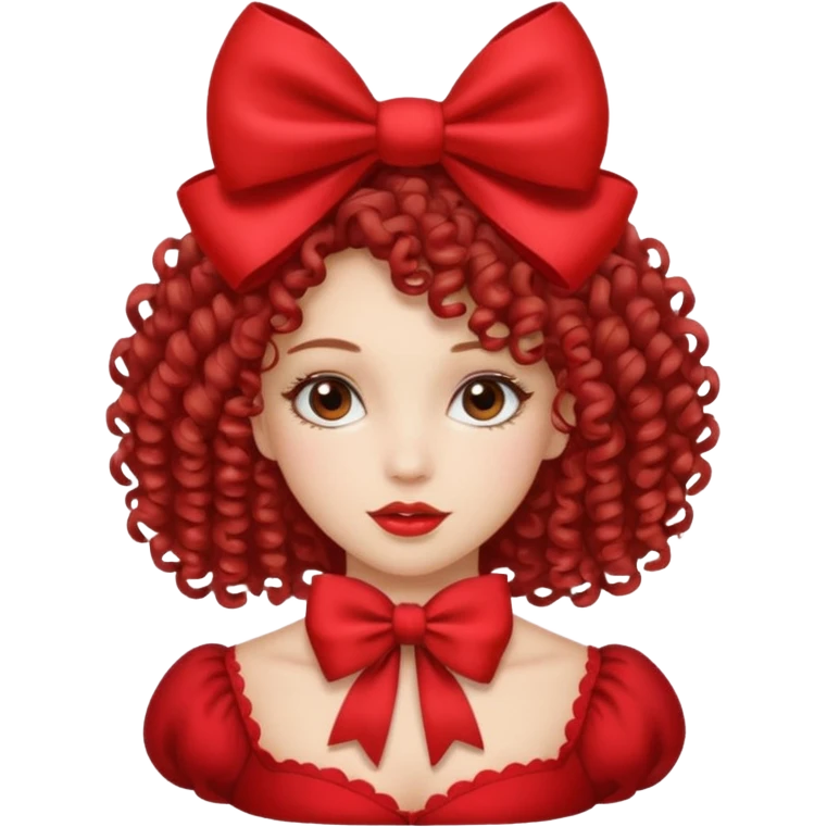 Mulher de cabelo cacheado coquete emoji