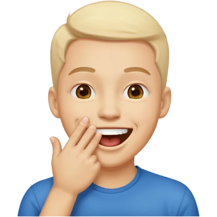 Laughing emoji with hand over mouth emoji