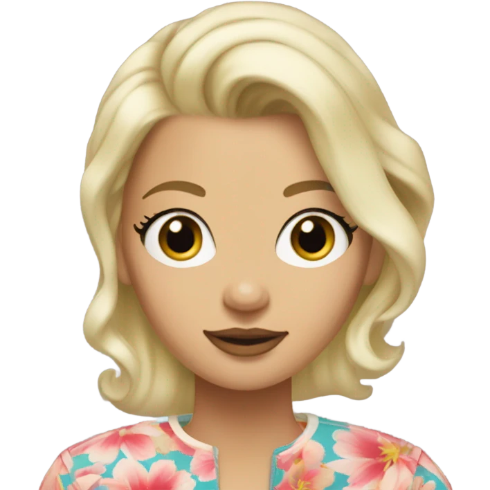 Blonde lady in floral dress with Ugg shoes emoji
