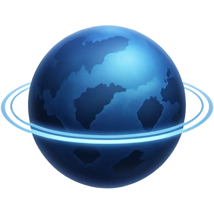 Dark blue futuristic planet with fog emoji