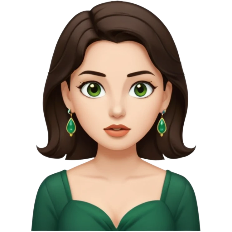 pretty bratz genmoji that looks like tamannah bhatia (bollywood actress), wearing a dark green sweetheart neckline top, dark brown hair, light makeup, no necklace, dangly earrings, side hair part, fair.


Show her spitting emoji