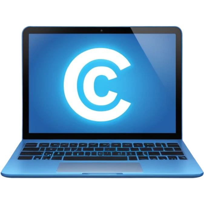 laptop screen with “C#” symbol emoji
