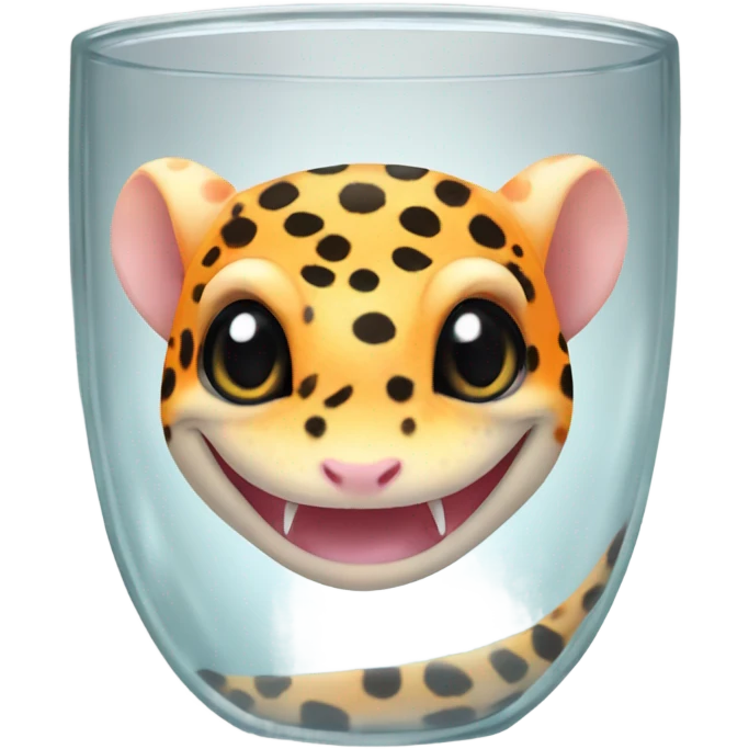 orange leopard gecko in a glass cup emoji