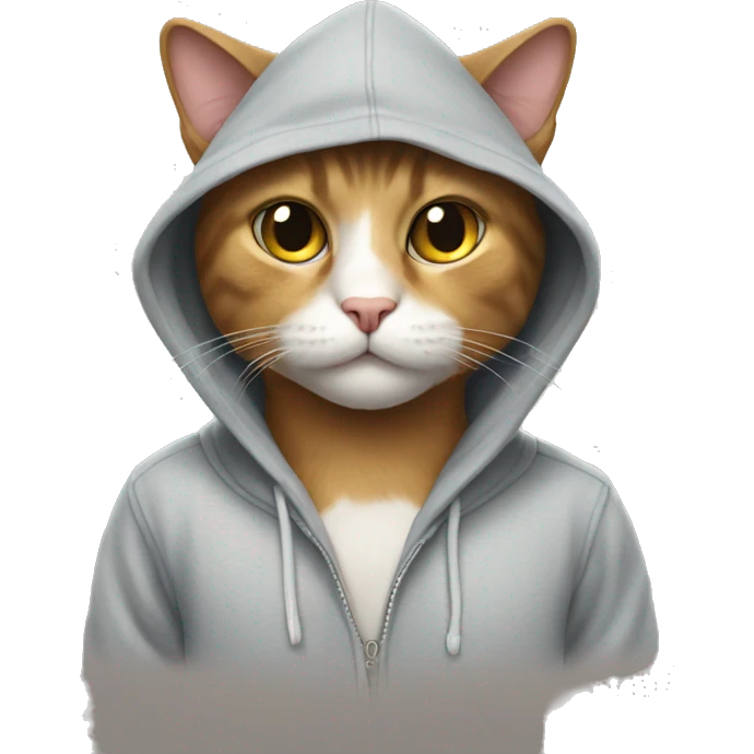 Cat wearing a hoodie  emoji
