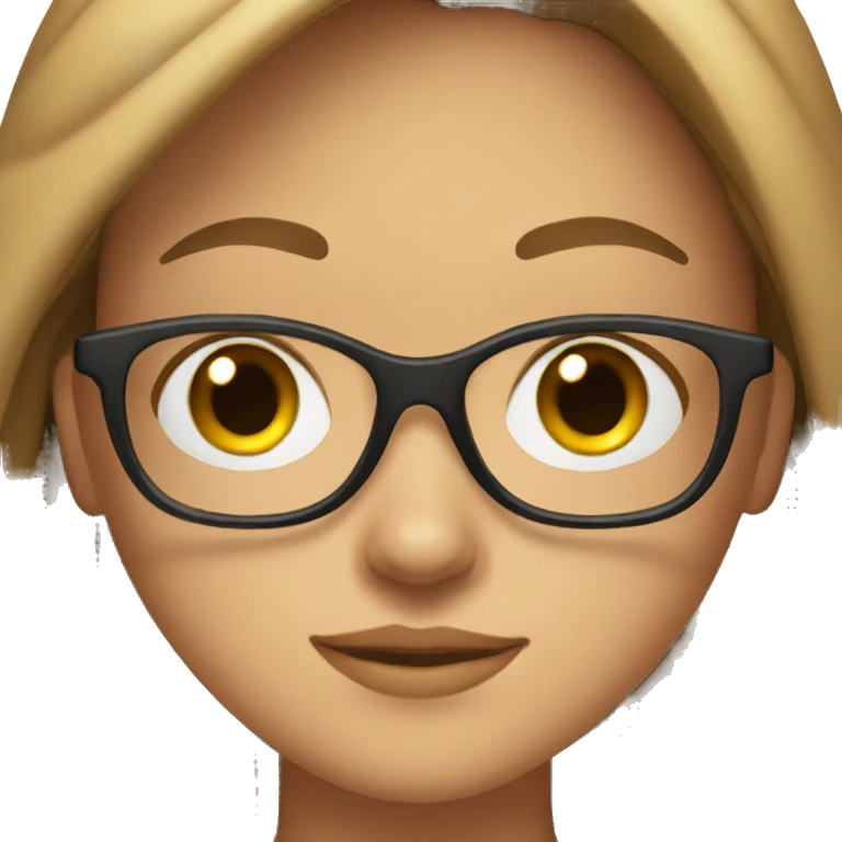 girl with clear glasses and brown hair emoji