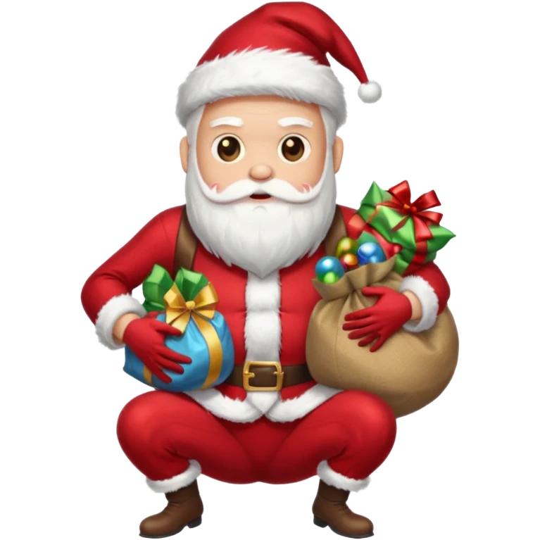 make me a googoogaagaa Santa spider with a foil body emoji