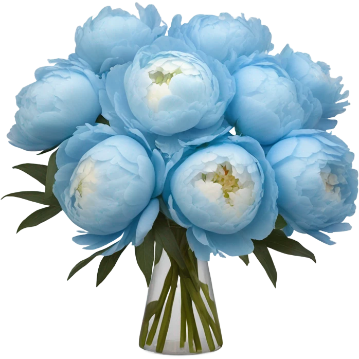 light blue peony bouquet emoji