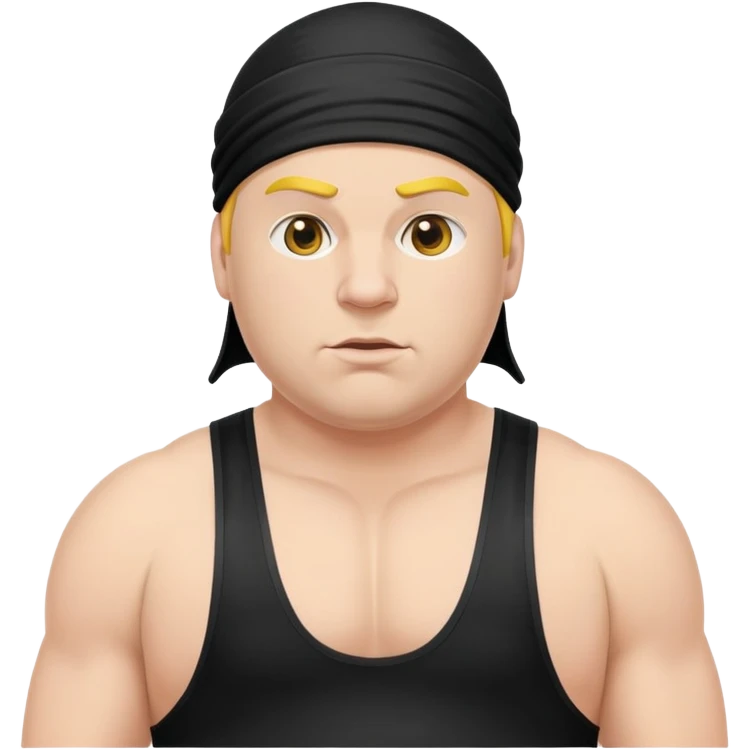 White skin fat guy with black durag in wrestling singlet emoji