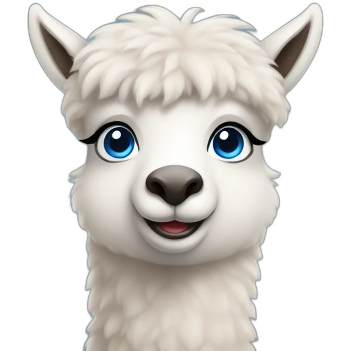 Cute Alpaka with Blue eyes emoji