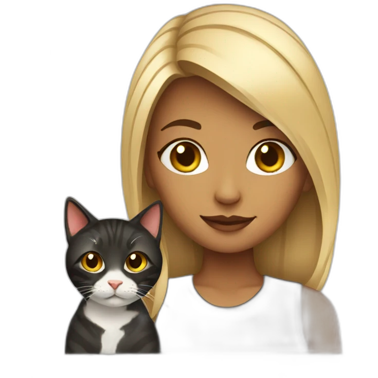 Girl with cat emoji