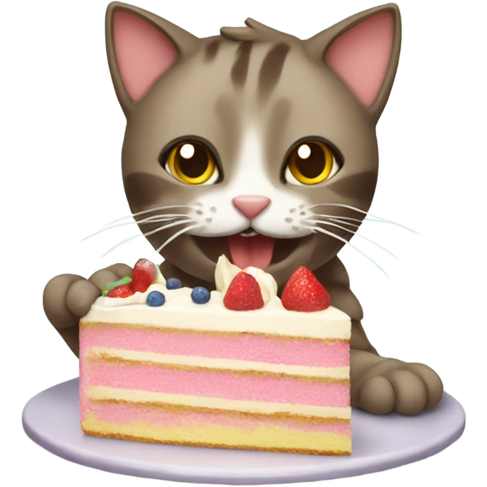 cat eating cake emoji