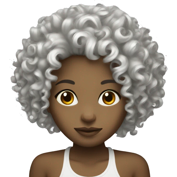 Curly girl white emoji