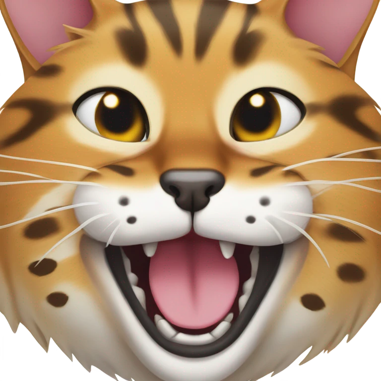 Bengal cat yawning emoji