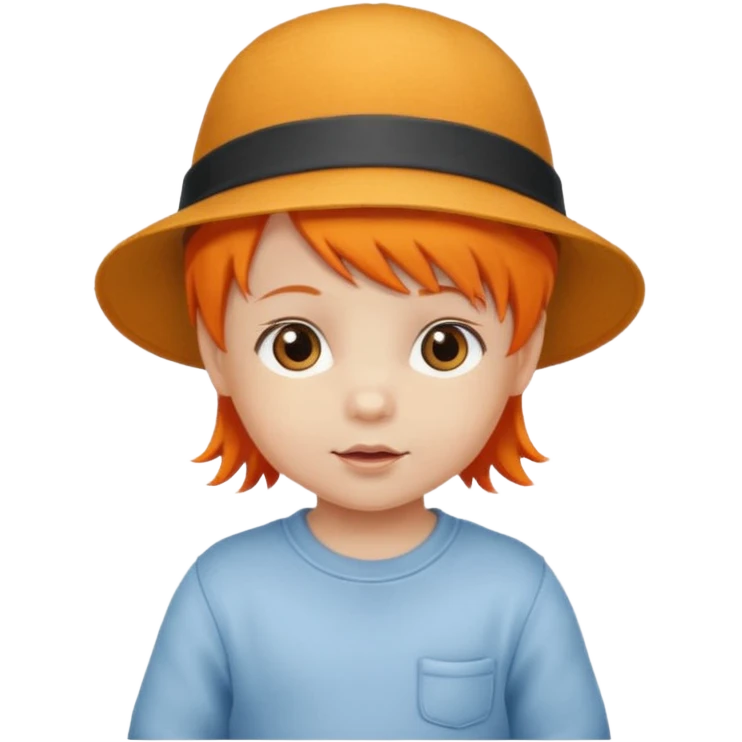 baby with hat orange hair emoji