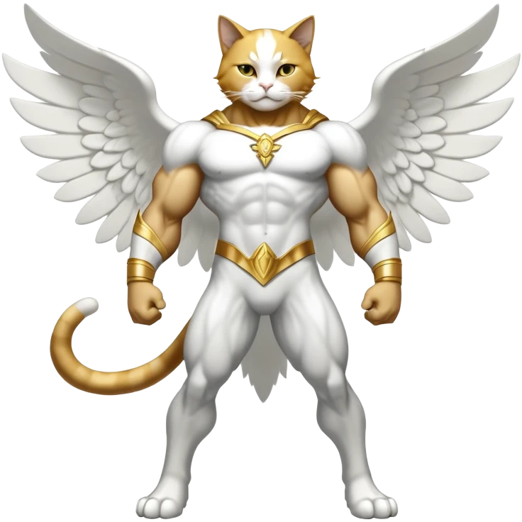 Mega neon unicorn dragon hydra hyper rare golden penguin Golden Divine god angel Omni Black and white Super muscular Buff sigma Gigachad cat full body tuxedo colored  emoji