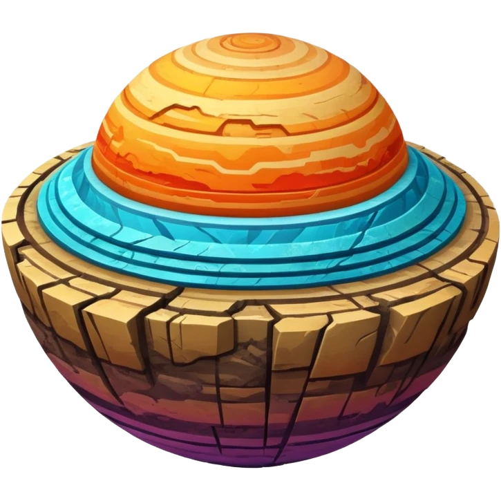 Planet separated into layers emoji