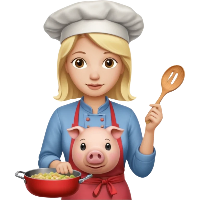pig cook blonde no hat emoji