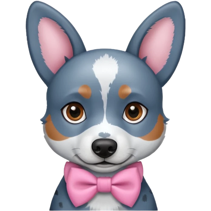 Blue heeler with pink bow emoji