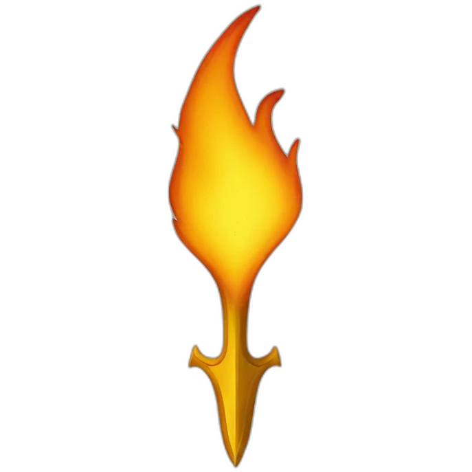 flame in the shape of ukrainian trident emoji