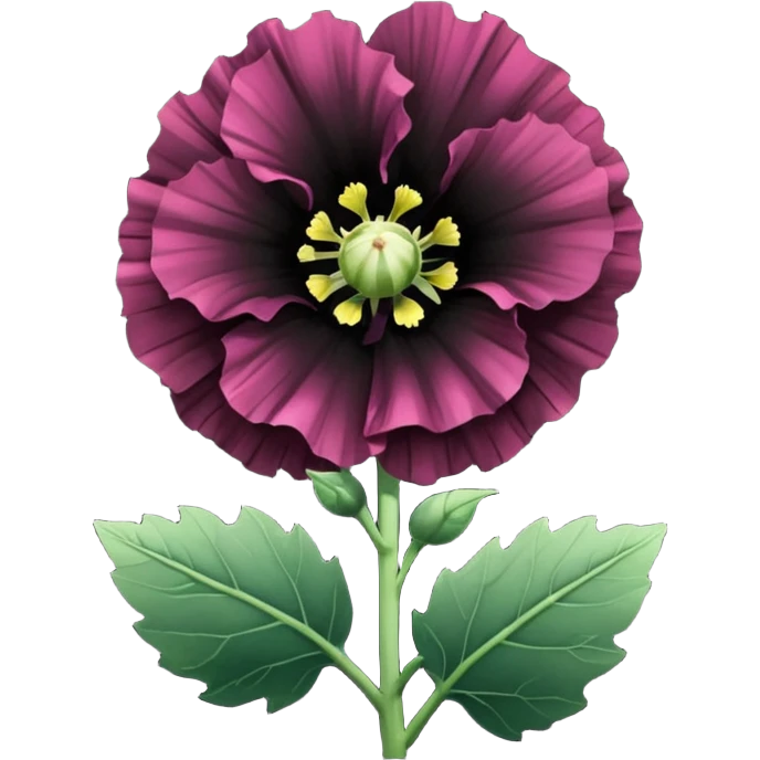 black hollyhock flower emoji