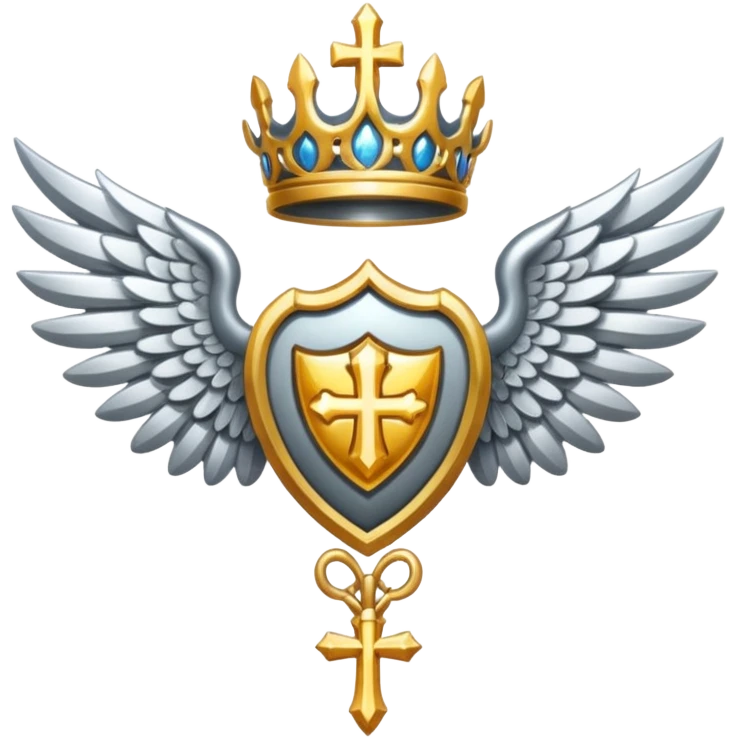 holy emblem with silver wings  emoji