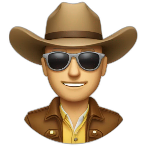 cowboy white man rounded sunglasses reverend emoji