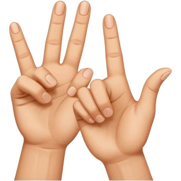 Le signe du rappeur Jul, avec les 2 mains: pouce sur le côté et index et majeur levés. Mis côte à côte, formant les lettres JUL emoji