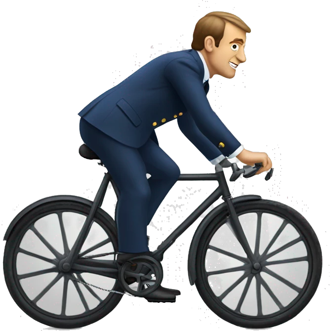 Macron sur un vélo  emoji