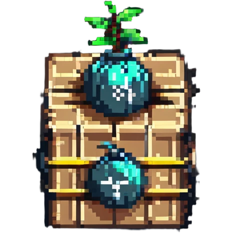 power up crate with bomb symbol for a video game emoji