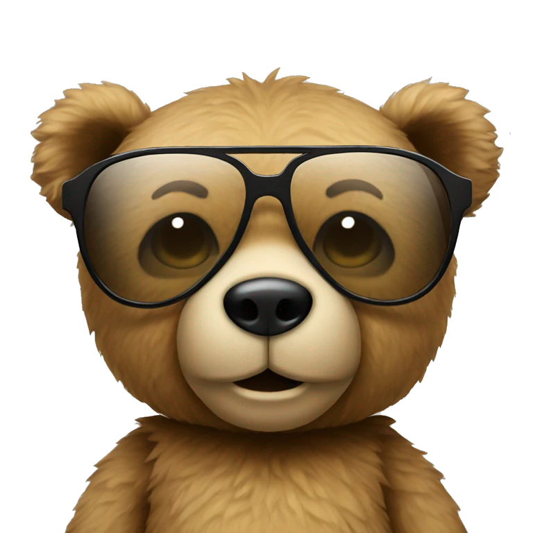 A teddy bear with sunglasses emoji
